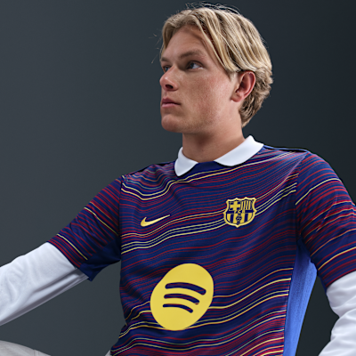 FC Barcelona Academy Pro Home Men's Nike Dri-FIT Soccer Pre-Match Short-Sleeve Top