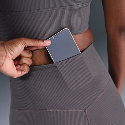 Leggings Nike Zenvy Rib i 7/8-längd med hög midja för kvinnor