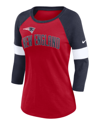 Women's New England Patriots NFL Pro Line by Fanatics Branded Navy/Red  Spirit Jersey Long Sleeve