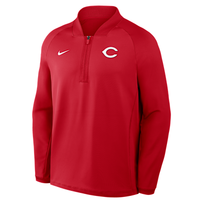 Cincinnati Reds Authentic Collection Men's Nike Dri-FIT MLB 1/2-Zip Long-Sleeve Top from Nike - $95