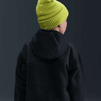 Nike Sportswear Club Fleece Huvtröja med ledig passform och 1/4-dragkedja för ungdom