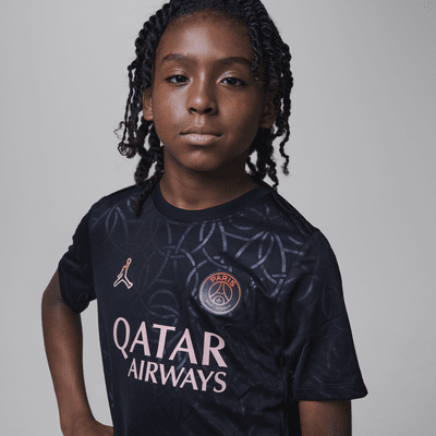 Playera de fútbol Jordan Dri-FIT para antes del partido para niños talla grande Paris Saint-Germain Academy Pro Third