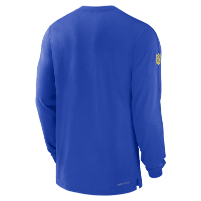 Playera de manga larga Nike Dri-FIT para hombre Los Angeles Rams Sideline Player Team Issue