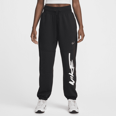 Nike Sportswear Breaking oversized damesbroek van sweatstof met halfhoge taille