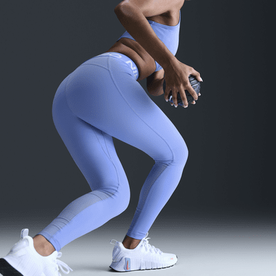 Nike Pro Leggings mit mittelhohem Bund und Mesh-Einsatz für Damen