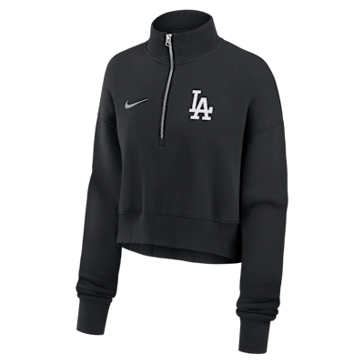 Los Angeles Dodgers Phoenix Women's Nike MLB Cropped 1/4-Zip Crew