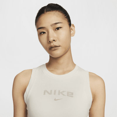 เสื้อกล้ามเอวลอยผ้าร่องผู้หญิง Nike Sportswear