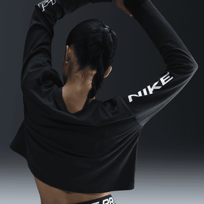 Nike Pro 女款 Dri-FIT 長袖短版 T 恤