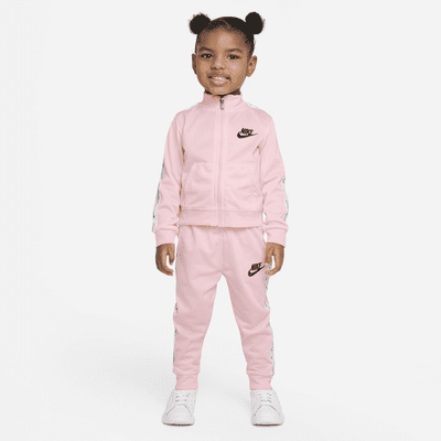 Pink nike sales baby tracksuit