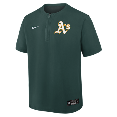 Athletics Authentic Collection Men's Nike Dri-FIT MLB 1/4-Zip Short-Sleeve Windshirt