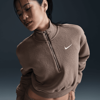 Sweat court à demi-zip Nike Sportswear Phoenix Fleece pour femme