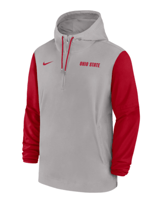 Мужская куртка Ohio State Buckeyes Sideline Pre-Game Player Nike College 1/2-Zip Hooded