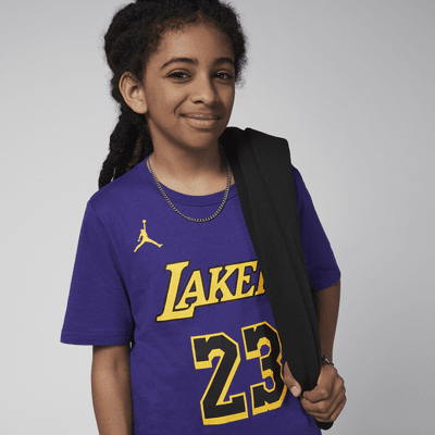 Tričko Jordan NBA LeBron James Los Angeles Lakers Statement Edition pro větší děti