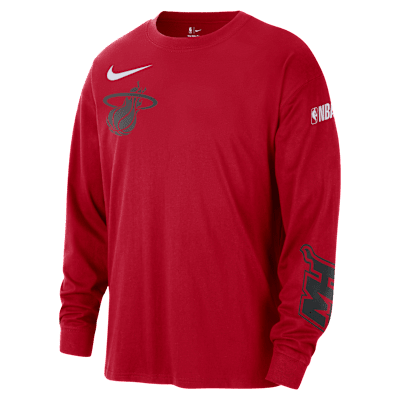 Playera de manga larga Nike de la NBA Max90 para hombre Miami Heat Courtside City Edition