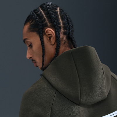 Giacca Windrunner in fleece con zip a tutta lunghezza e dettagli dal design rifrangente Nike Tech – Uomo