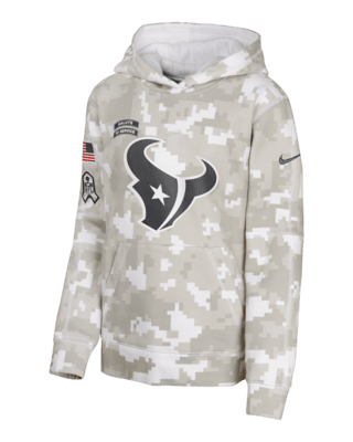 Подростковое худи Houston Texans Salute to Service Primary Edge Club Big Kids' Nike NFL Pullover Hoodie