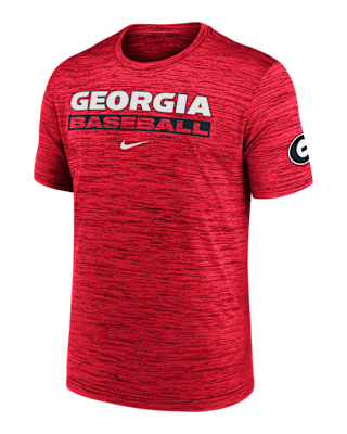 Мужская футболка Georgia Bulldogs Velocity Baseball Wordmark Stack Nike Dri-FIT College