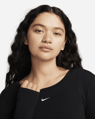 Nike Sportswear Chill Knit Women's Tight Scoop-Back Long-Sleeve Mini-Rib Top