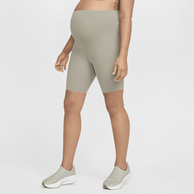 Shorts de ciclismo de maternidad de tiro alto de 20 cm de sujeción ligera con bolsillos para mujer Nike Zenvy (M)