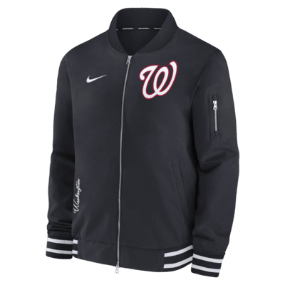 Washington Nationals Authentic Collection Men's Nike MLB Full-Zip Bomber Jacket