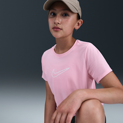Nike One Fitted Big Kids' (Girls') Dri-FIT Short-Sleeve Top