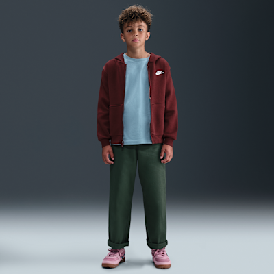 Bluza z kapturem i zamkiem na całej długości dla dużych dzieci Nike Sportswear Club Fleece