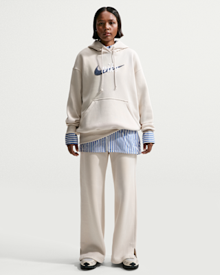 Nike Sportswear Phoenix Fleece Women's High-Waisted Wide-Leg Logo Trousers