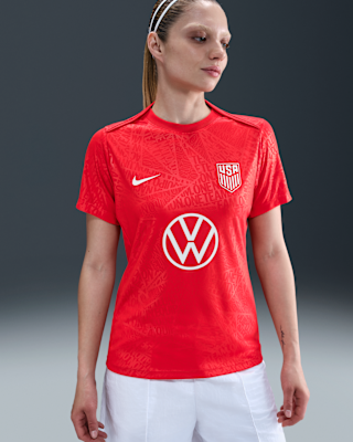 Женские шорты USMNT Academy Pro Nike Dri-FIT Soccer Pre-Match Short-Sleeve Top