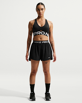 Женские шорты Nike Pro Dri-FIT Mid-Rise Brief-Lined 3" Woven Shorts