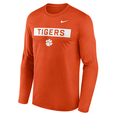 Playera de manga larga universitaria Nike Dri-FIT para hombre Clemson Primetime Legend 2-Hit