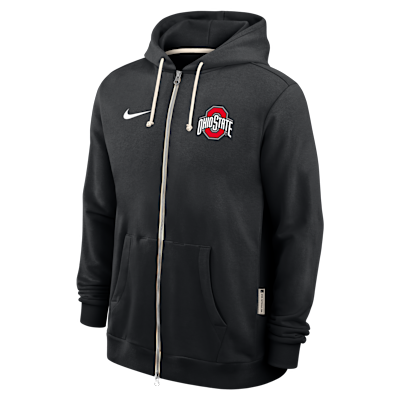 Sudadera con gorro universitaria Nike Dri-FIT de cierre completo para hombre Ohio State Sideline