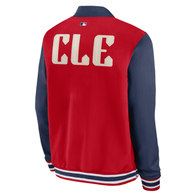 Cleveland Guardians Authentic Collection City Connect Game Time Men's Nike MLB Full-Zip Bomber Jacket