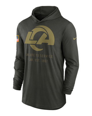 Мужские  Los Angeles Rams Salute to Service Sideline Men’s Nike Dri-FIT NFL Long-Sleeve Hooded Top