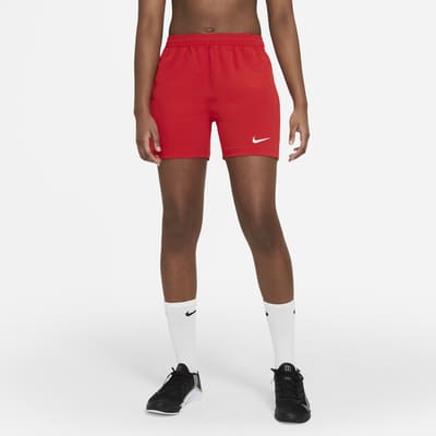 red nike football shorts