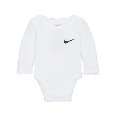 Bodys de manga larga paquete de 3 para bebé (0 a 9 meses) Nike Essentials