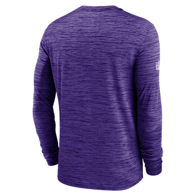Baltimore Ravens Sideline Team Issue Velocity Men's Nike Dri-FIT NFL Long-Sleeve T-Shirt