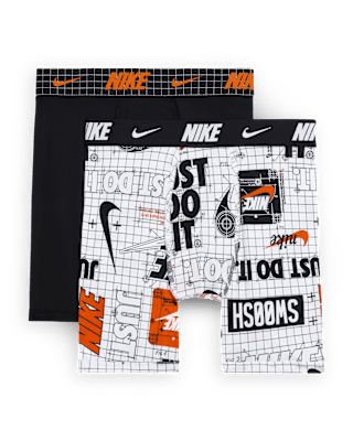 Подростковые  Nike Dri-FIT Big Kids' Printed Long Boxer Briefs (2-Pack)