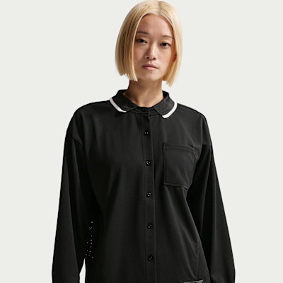 나이키 스포츠웨어 여성 오버사이즈 버튼 다운 저지 탑