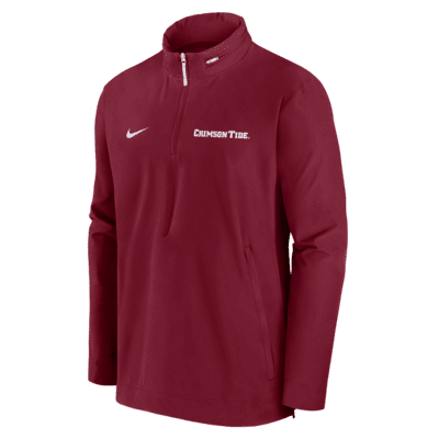 Chamarra universitaria Nike con gorro de medio cierre para hombre Alabama Crimson Tide Sideline Coach