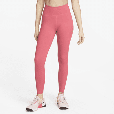 Nike Women's Mid Rise 7/8 One Luxe Leggings (Hyper Pink, Small) at