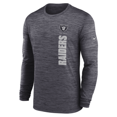 Playera de manga larga Nike Dri-FIT de la NFL para hombre Las Vegas Raiders Sideline Velocity