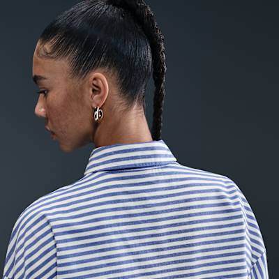 Nike Sportswear Chill Poplin Women's Oversized Striped Button-Down Top