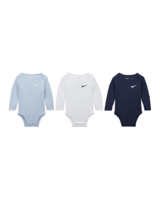 Детские  Nike Essentials Baby (0-9M) 3-Pack Long Sleeve Bodysuits