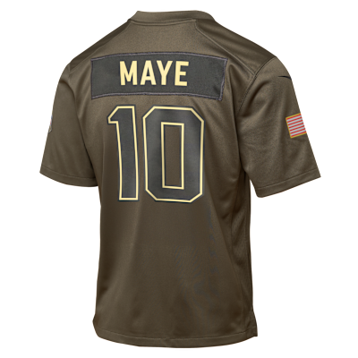 Drake Maye New England Patriots Salute to Service Big Kids’ Nike NFL Game Jersey