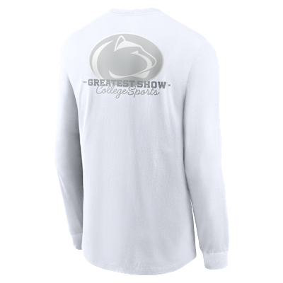 Playera de manga larga universitaria Nike para hombre Penn State 2025 White Out