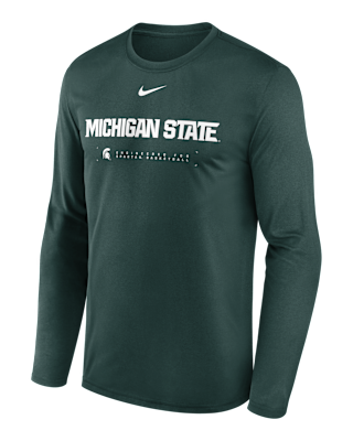 Мужская футболка Michigan State Courtside Basketball Shootaround Legend Nike Dri-FIT College Long-Sleeve для баскетбола