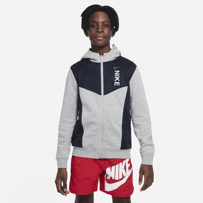 Nike Sportswear Hybrid Older Kids' (Boys') Fleece Hoodie. Nike AU