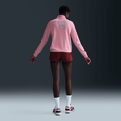 Playera de cuello alto con gráfico y medio cierre para mujer Nike Sportswear Club Fleece