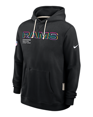 Мужское худи Los Angeles Rams Crucial Catch Sideline Nike Dri-FIT NFL Pullover Hoodie