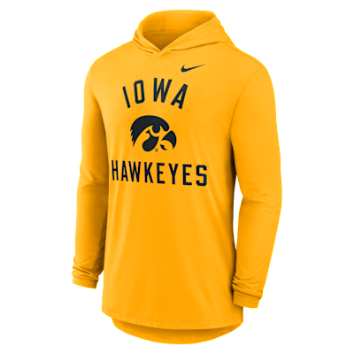Playera de manga larga con gorro universitaria Nike Dri-FIT para hombre Iowa Campus Arch